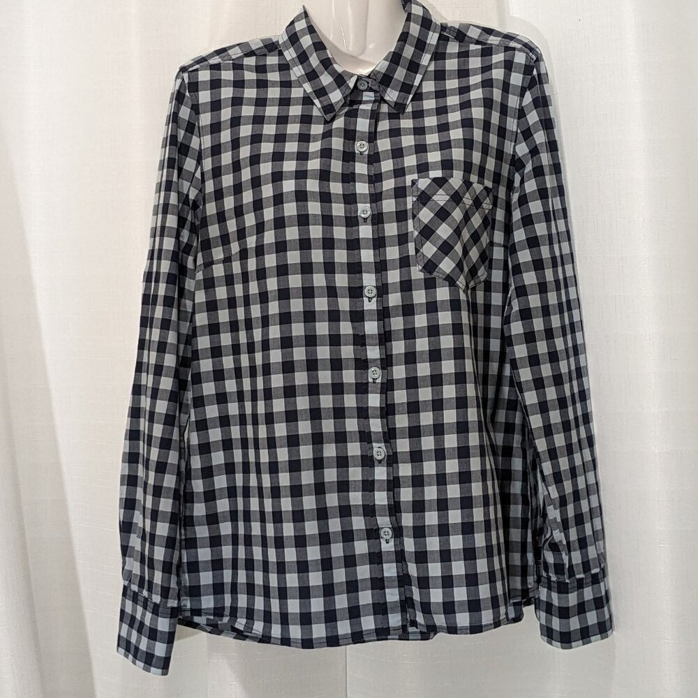Patagonia Organic Cotton Button Down Long Sleeve Shirt Striped Womens Size 8